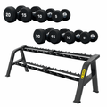 27,5kg To 50kg Maxfit PU Round Dumbbell Set Including Dumbbell Rack
