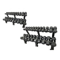 32.5kg - 50kg Hex Dumbbells Set + 2 Tier Commercial Dumbbell Rack